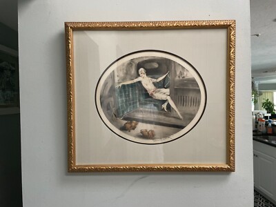 LOUIS ICART Original ETCHING Hand Signed ART DECO Aquatint PARIS W