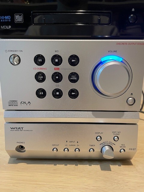 ONKYO FR-B7 CD Hi-MD Player Silver Operation Confirmed Very Good
