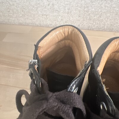 UGG Women's Black Leather Lace-Up Ankle Boots Booties with Side