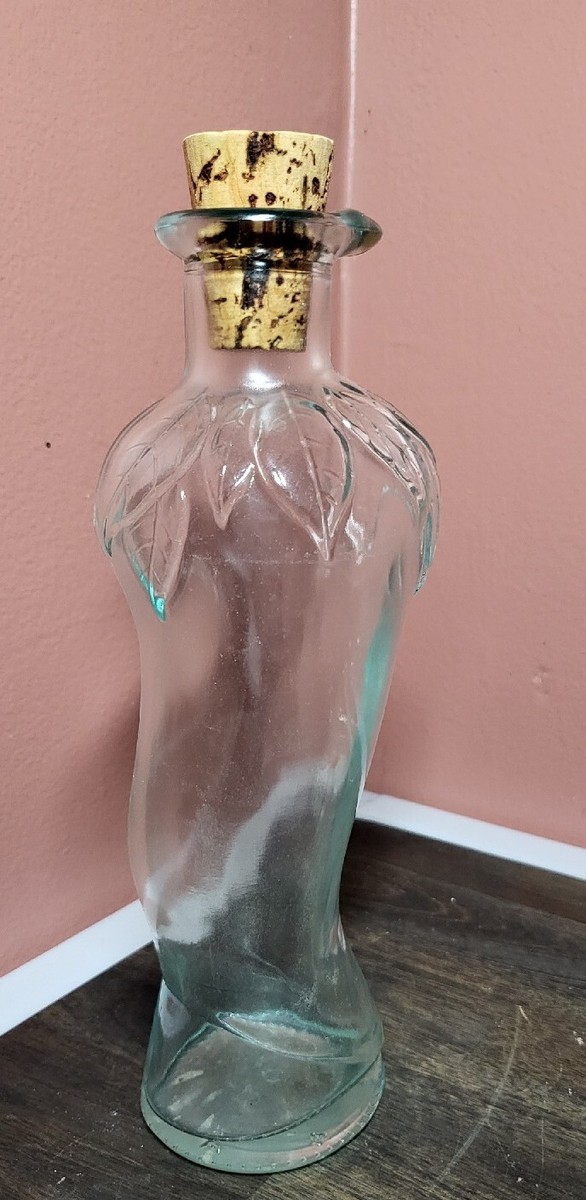 VTG Vetreria Etrusca Glass Bottle, Aqua Blue, Olive Oil Or Vinegar