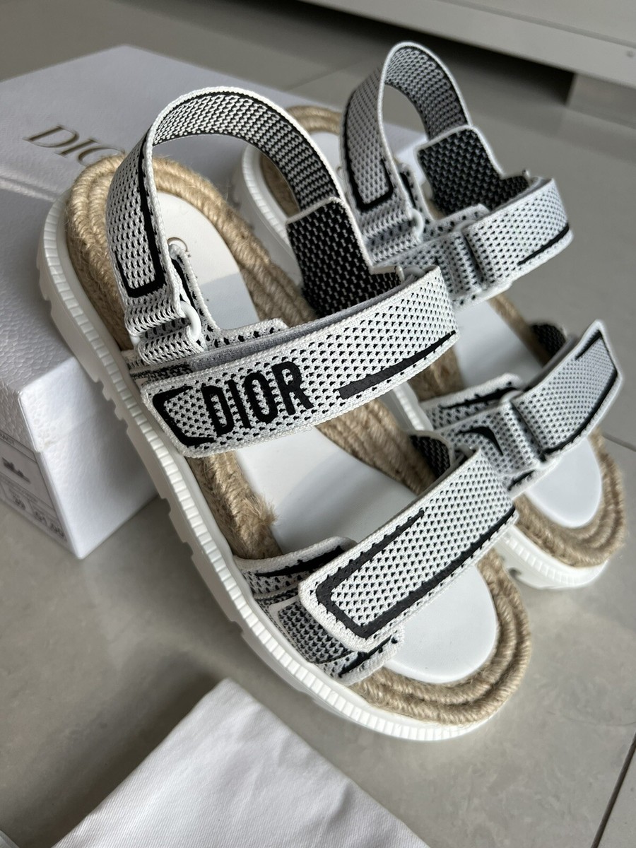 DIOR Dior-Act Technical Fabric Rope Dad Flat Sandals Shoes White