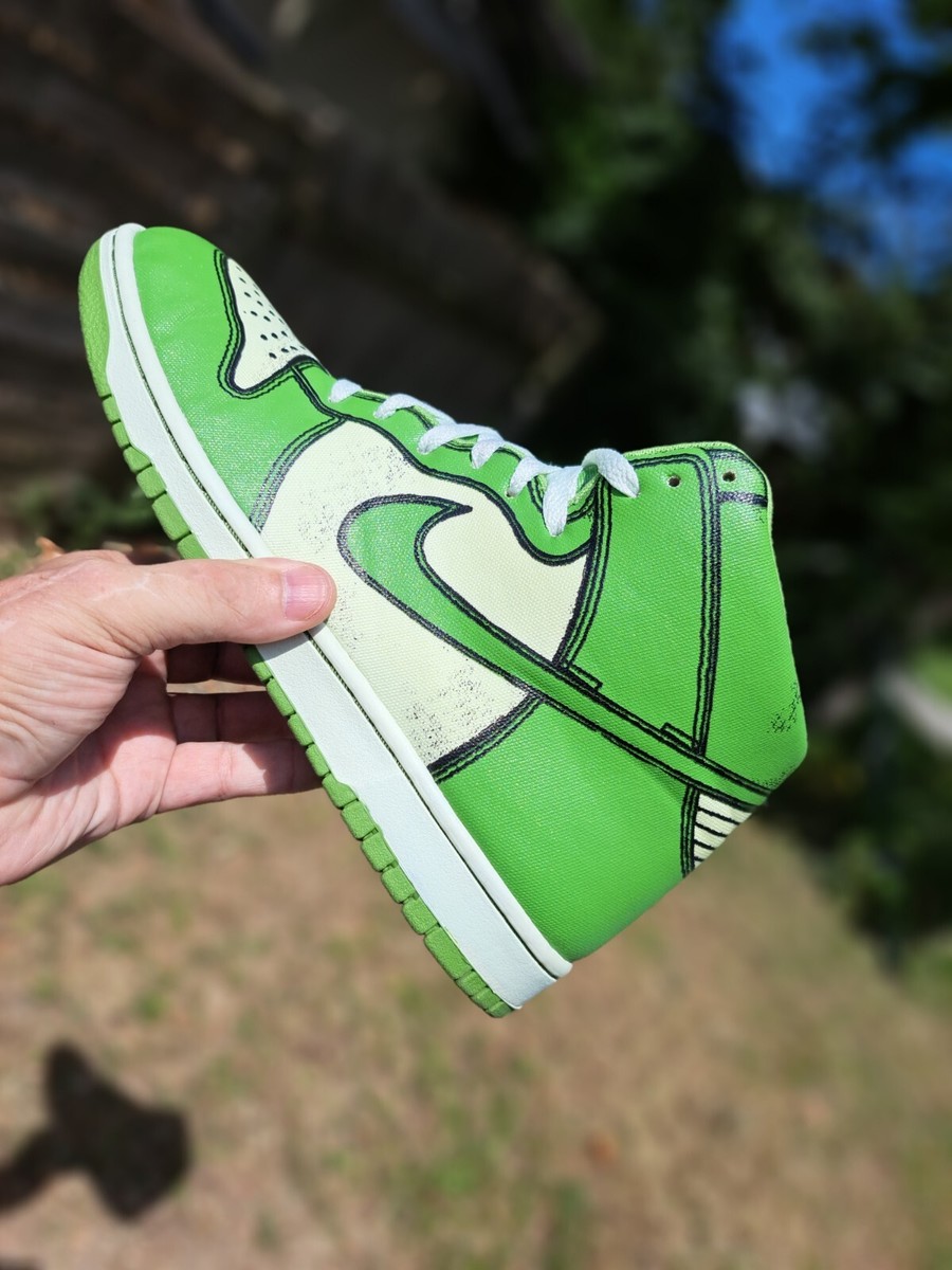 Size 10.5 *RARE* Nike Dunk 1 Piece Premium High Chlorophyll (Tried