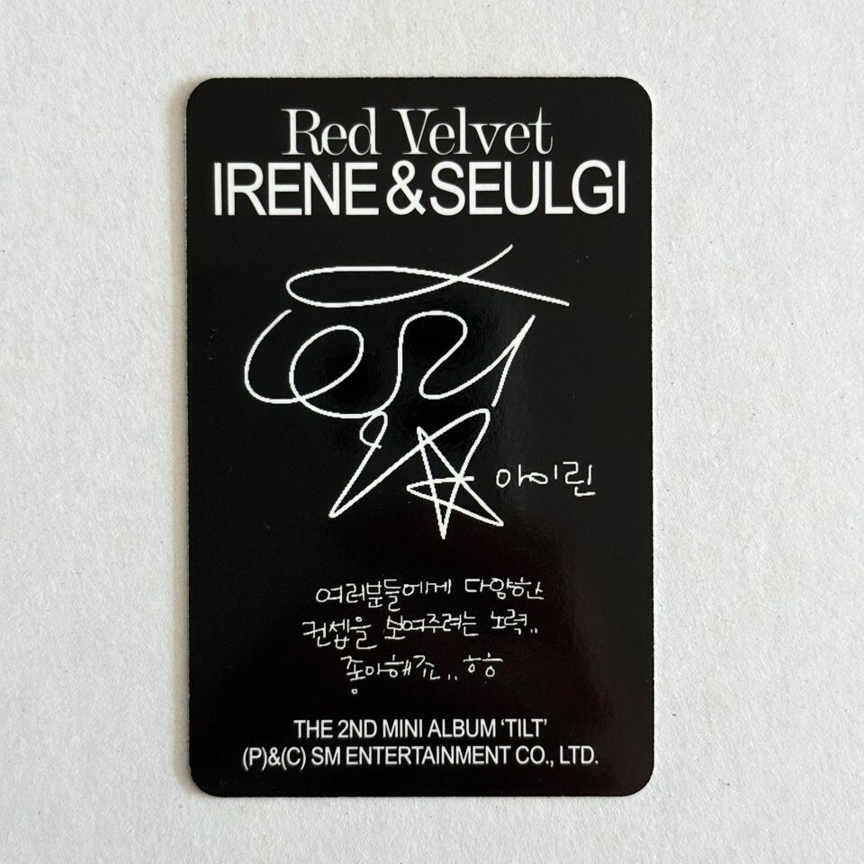Red Velvet - Irene & Seulgi TILT Photobook QR Official Photocard