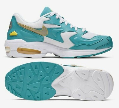 NEW Nike Air Max 2 Light Men's Athletic Shoes, White/Teal, AO1741