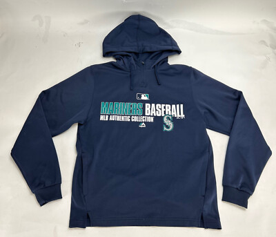 Majestic MLB Authentic Collection Seattle Mariners 1/4 Zip Hoodie