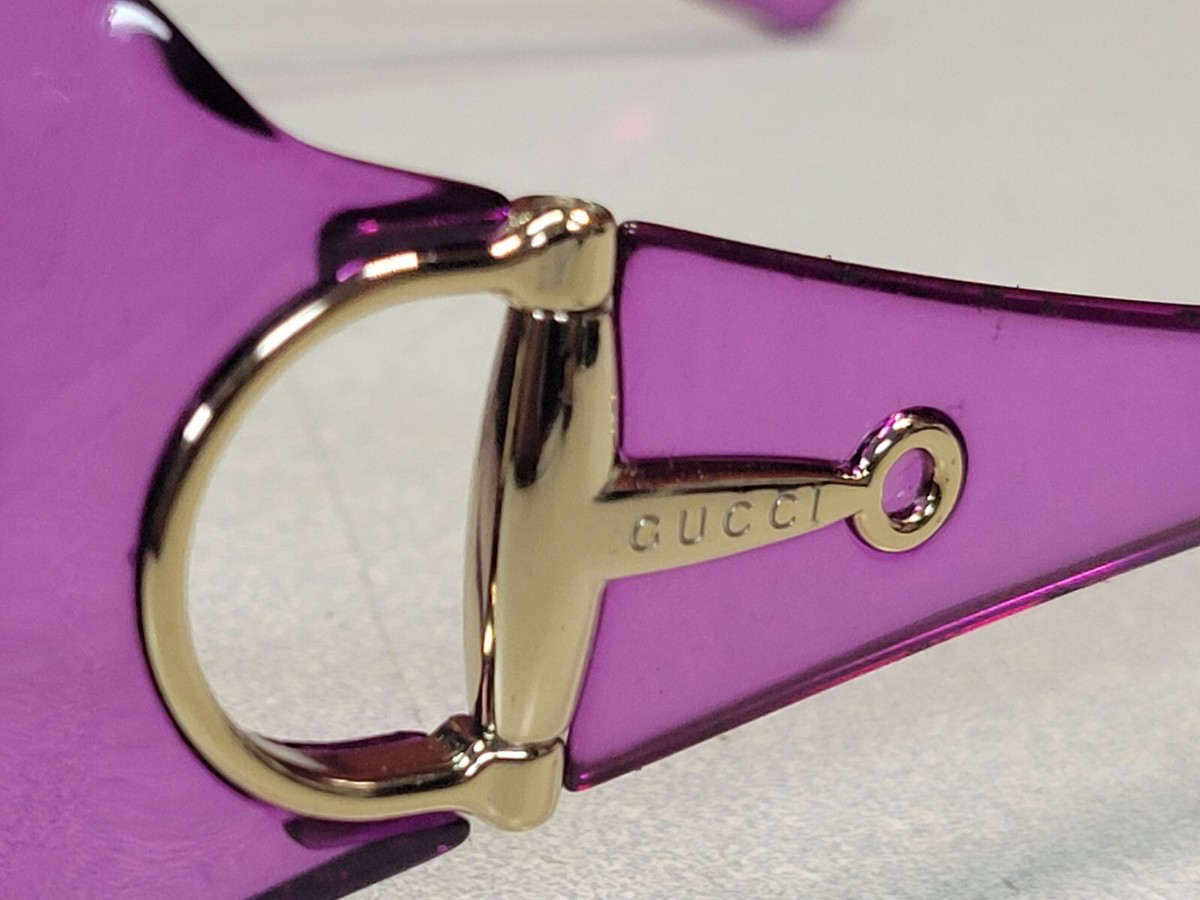 Gucci Womens Purple Horsebit 2562/S PT2 60 15 115 Oversize Square