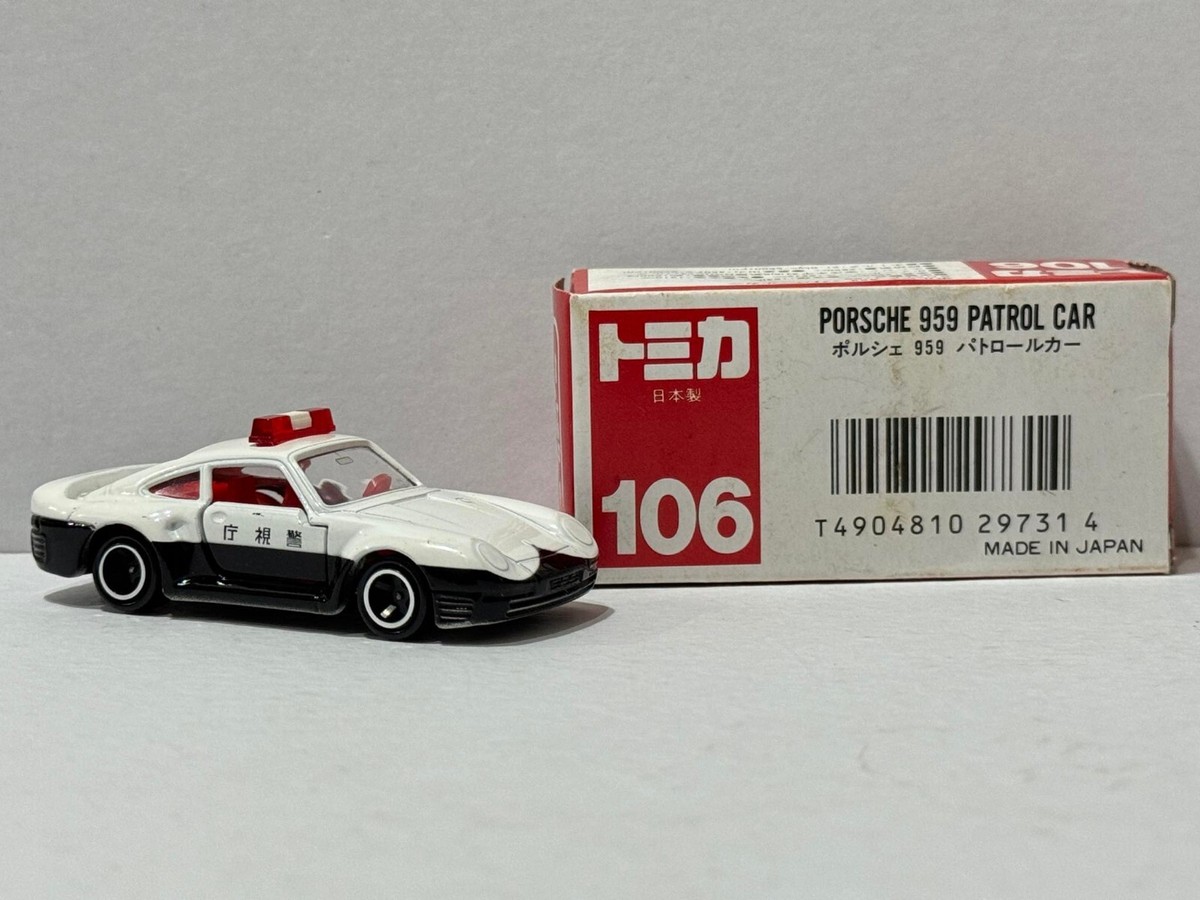 Red Box Japan Tomica Porsche 959 Patrol Car No. 106 Made in Japan