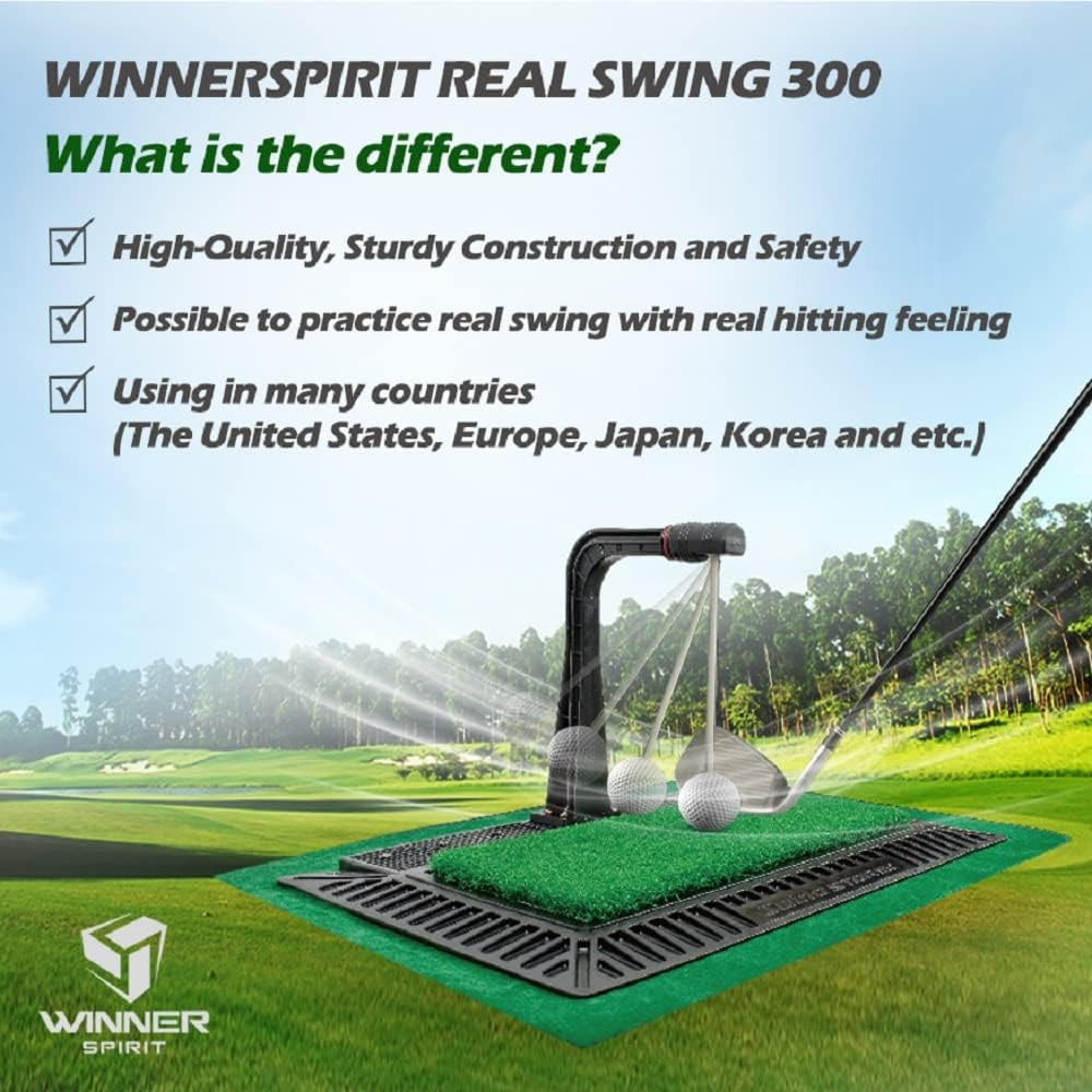 WINNER SPIRIT Real Swing 300 Golf & Hitting Trainer, True Black