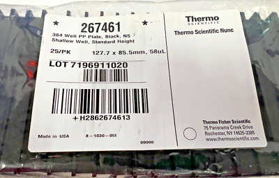 Thermo Nunc 267461 - 384-Well PP Plate Black Shallow Well - 25 per