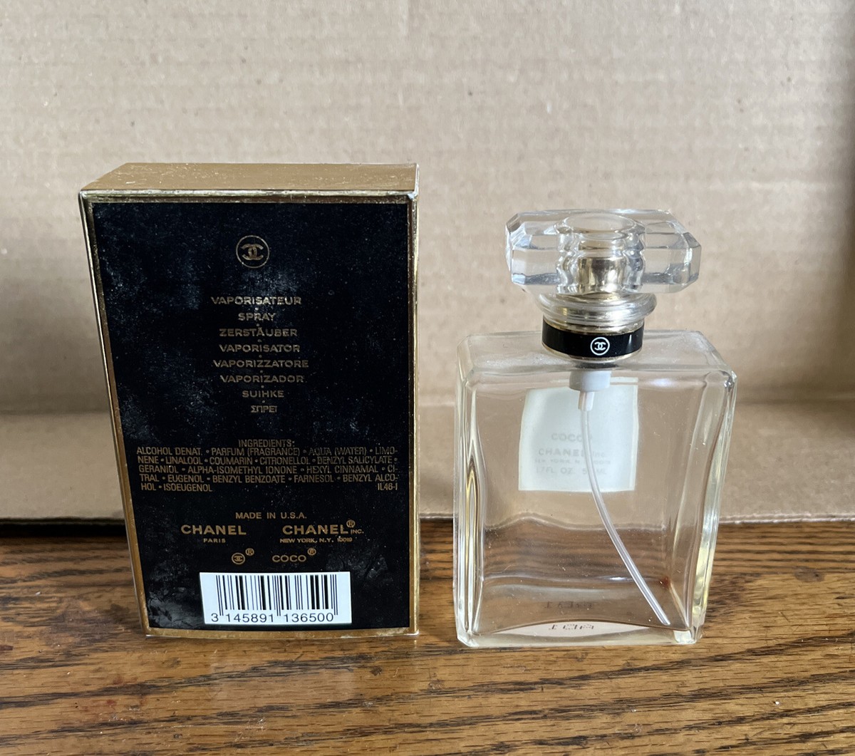 Vintage Chanel Coco Noir Eau De Parfum 1.7 Fl Oz 50 Ml Empty