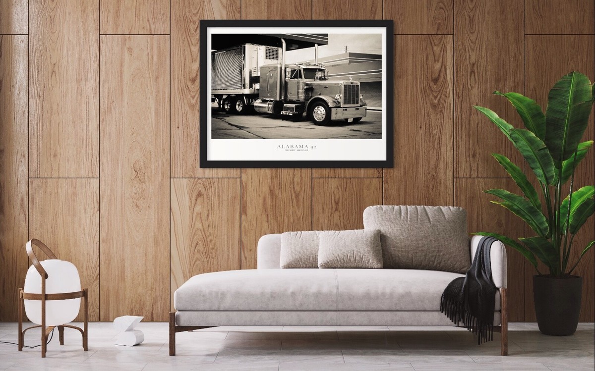 Peterbilt Retro Truck Black And White Poster For Walls | Old Truck