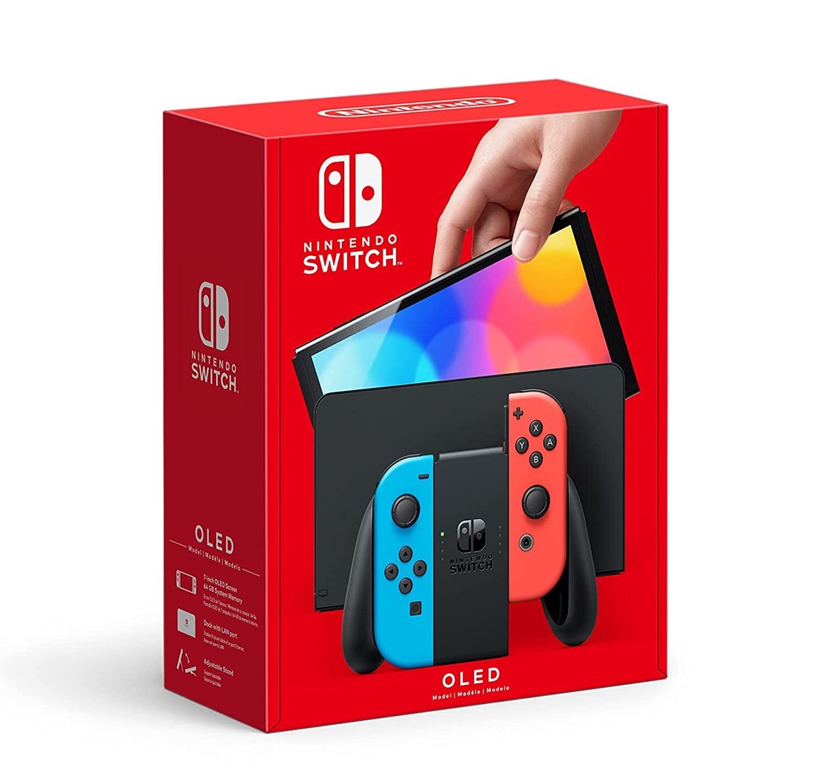 Nintendo Switch OLED with Neon Red & Neon Blue Joy-Con - Japan