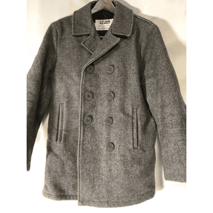 Schott U.S. 740N Pea Coat Jacket Made in USA Wool Gray Size:36