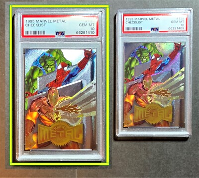 1995 Marvel Metal Silver Flasher #138 Checklist PSA 10 GEM MINT