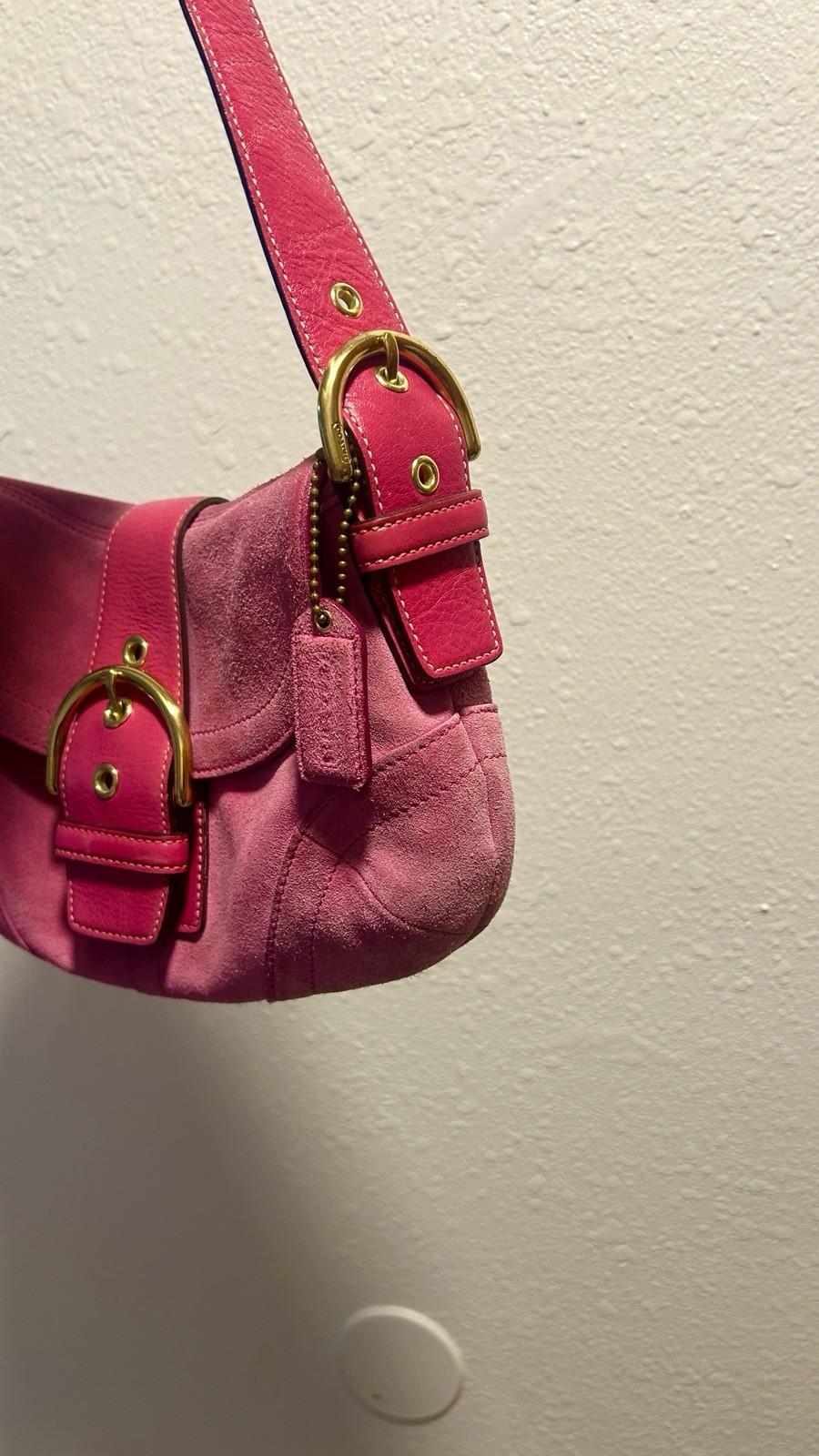 Coach Vintage Pink Suede Soho Hobo Shoulder Bag #5675 - Gem