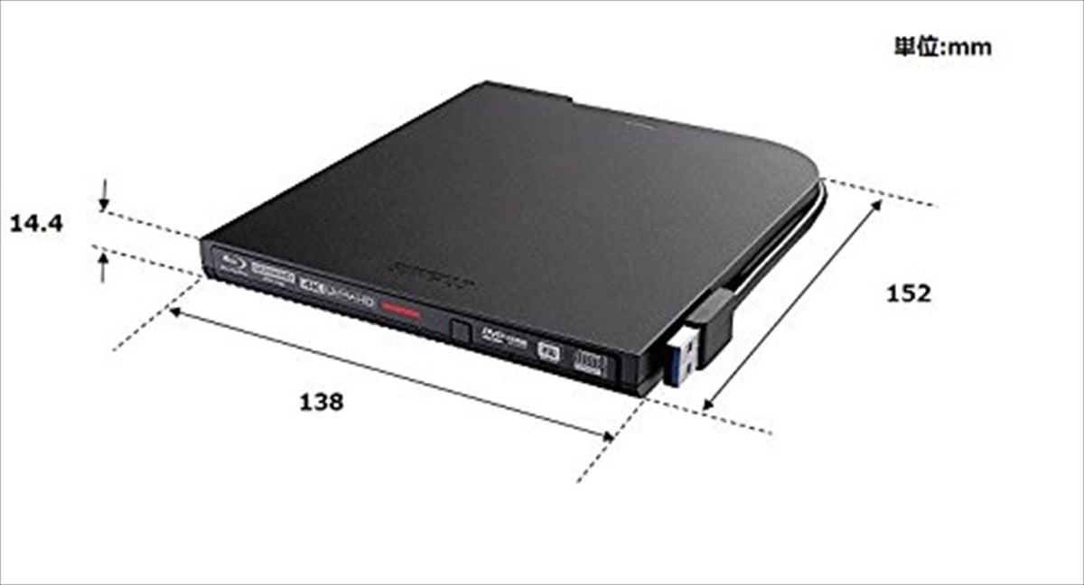 BUFFALO UHD BD compatible portable Blu-ray drive black BRUHD-PU3