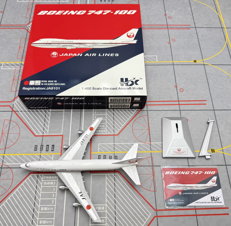 1:400 HX Models JAPAN AIRLINES BOEING 747-100 Passenger Airplane