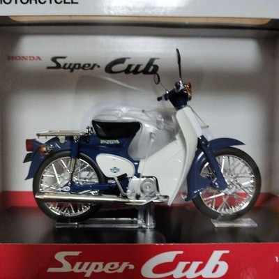 AOSHIMA Honda Super Cub 50 1/12 Scale Diecast Model White Blue | eBay
