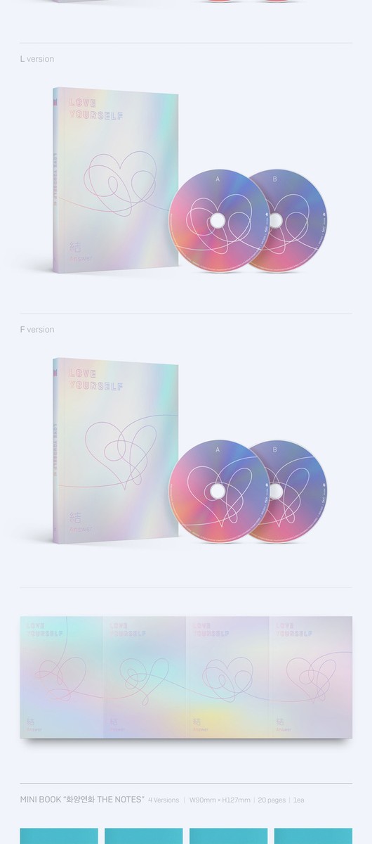 BTS LOVE YOURSELF 結 ANSWER Album 4 Ver SET 8CD+POSTER+8 Book+4