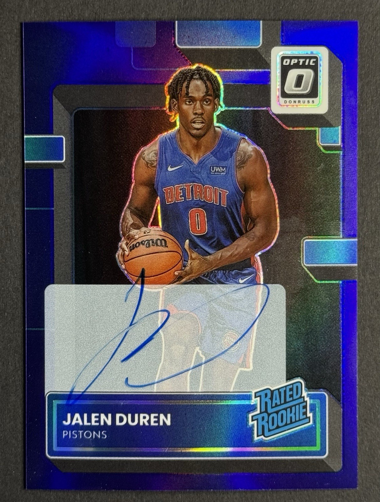 Jalen Duren 2022 Optic #227 Rated Rookie Signatures - Purple Price