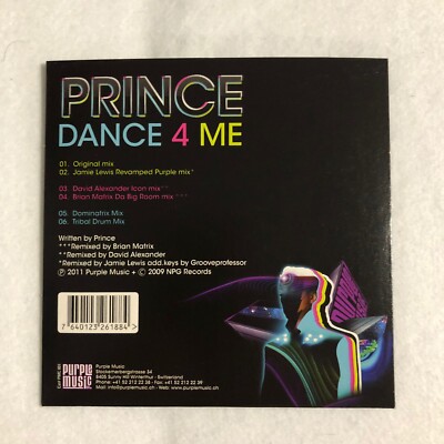 Prince – Dance 4 Me EU CD Single Limited Ed. Purple Music – PMC001