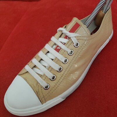 PRADA Casual Shoes Women's Size 8 US 3E/38 5811 Tan Lace Up Deck