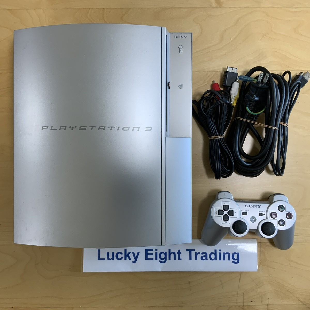 PS3 Satin Silver 80GB CECHL Console Full Accessories PlayStation 3