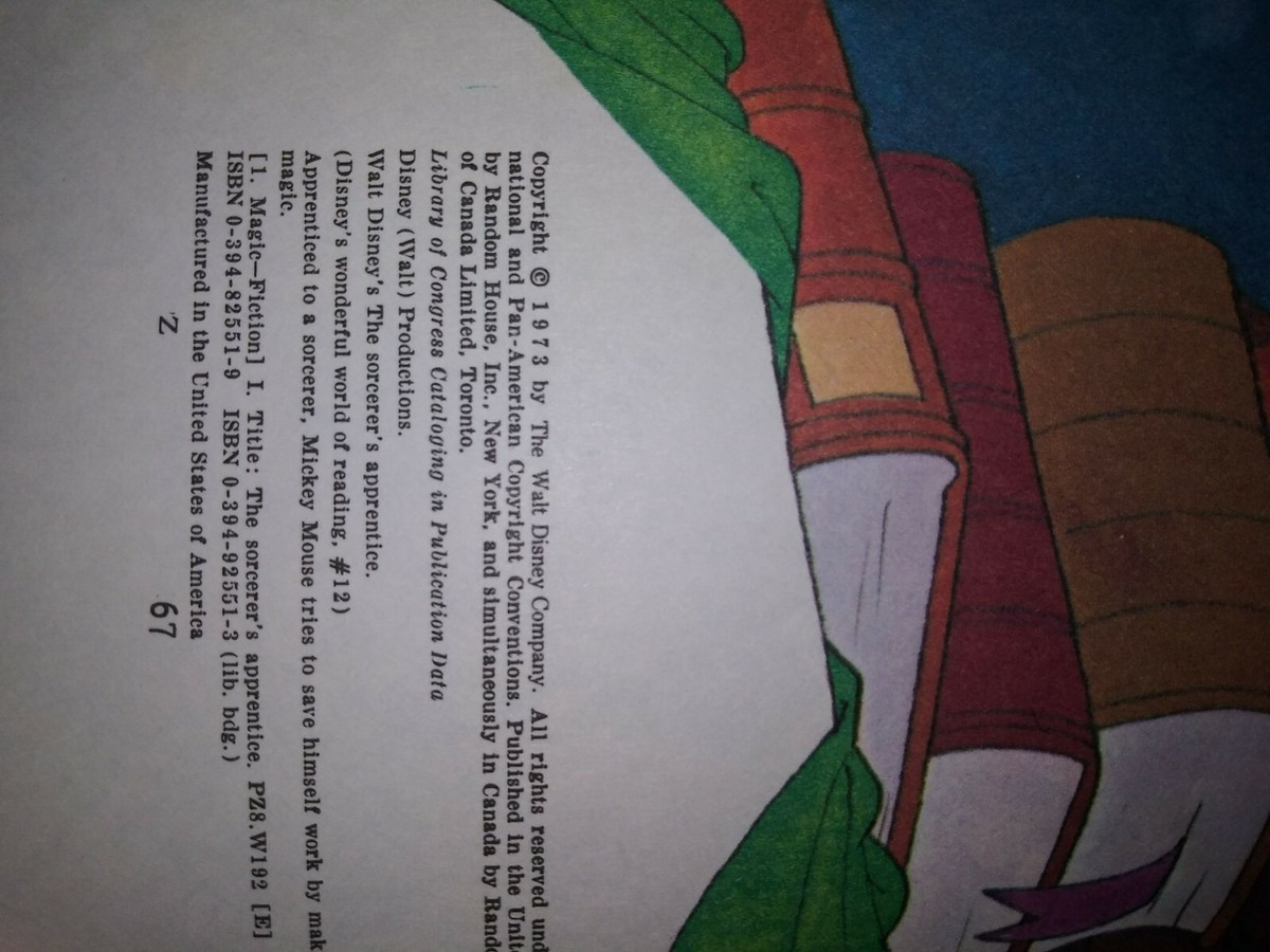 Vintage Walt Disney Sorcerer's Apprentice Mickey Mouse Hardcover