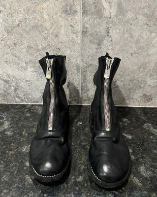 GUIDI Women's 210 Soft Horse Leather Front Zip Boots Black 37.5
