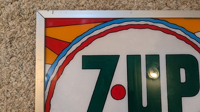 Vintage 1970s Peter Max Style 7UP Plexiglass Soda Machine Display