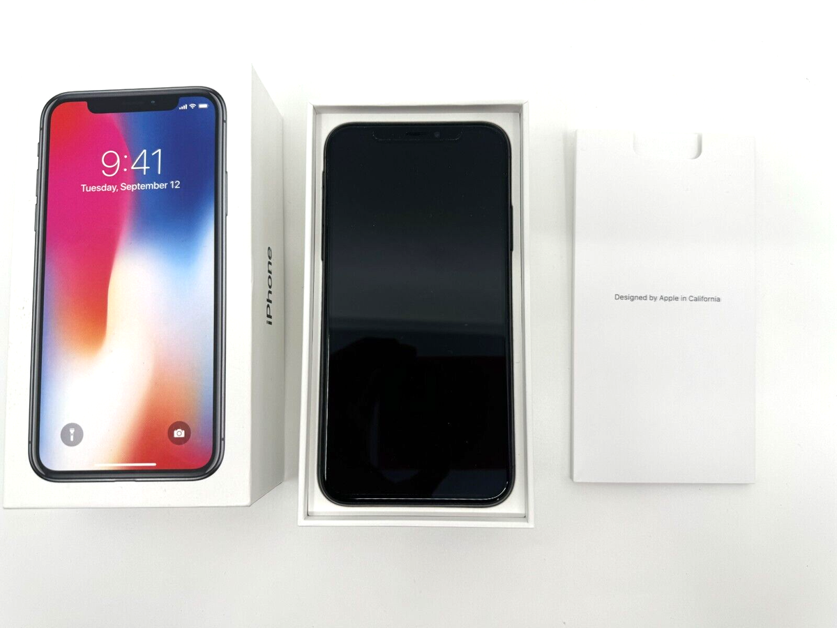 Apple iPhone X, Space Gray, 256 GB, Model A1865 MQCN2LL/A