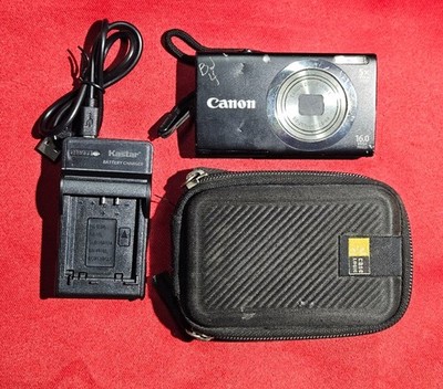 Canon Powershot A2300 IS HD Digital Camera PC1732 Black W/ Case
