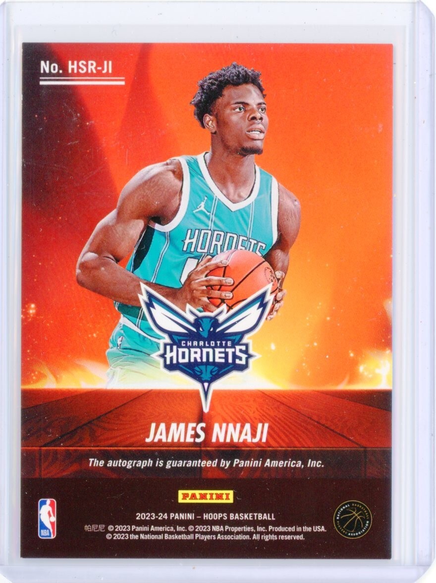 2023-24 Panini NBA Hoops JAMES NNAJI AUTO Autograph RC Rookie RED