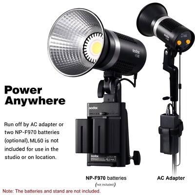 Godox ML60 60W Handheld LED Video Light CRI96+ w