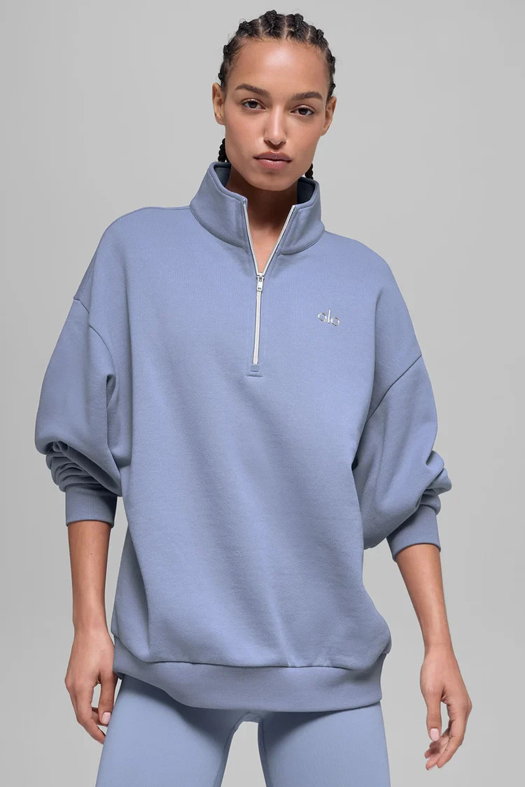 Alo Yoga Accolade 1/4 Zip Pullover Winter Frost | eBay