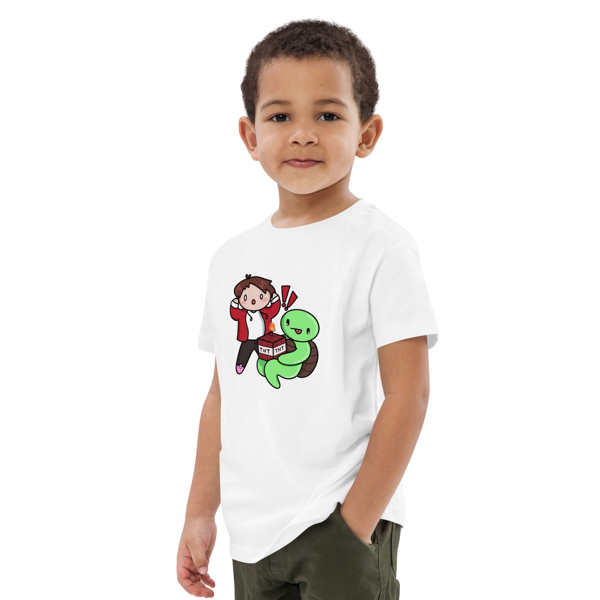 JJ and Mikey with TNT Minecraft | Organic cotton kids T-shirt | eBay