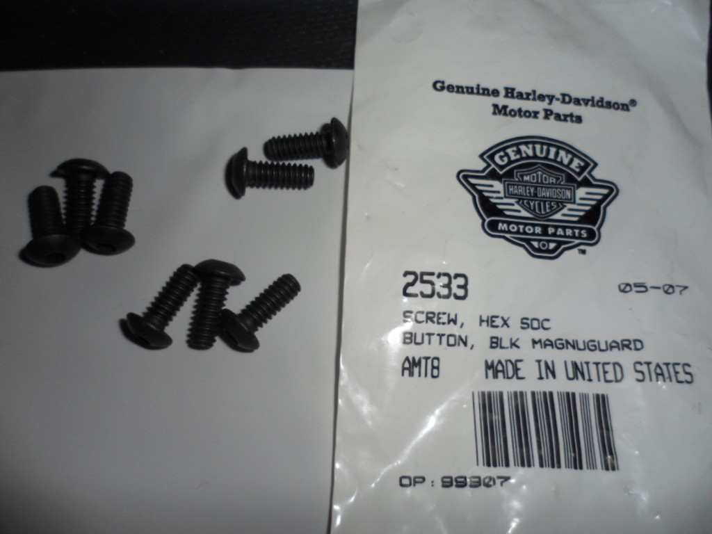 NOS Harley Davidson Black Magnuguard Hex Socket Head Screw 2533
