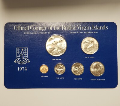 1974 British Virgin Islands BU Specimen Set Franklin Mint .7643 oz