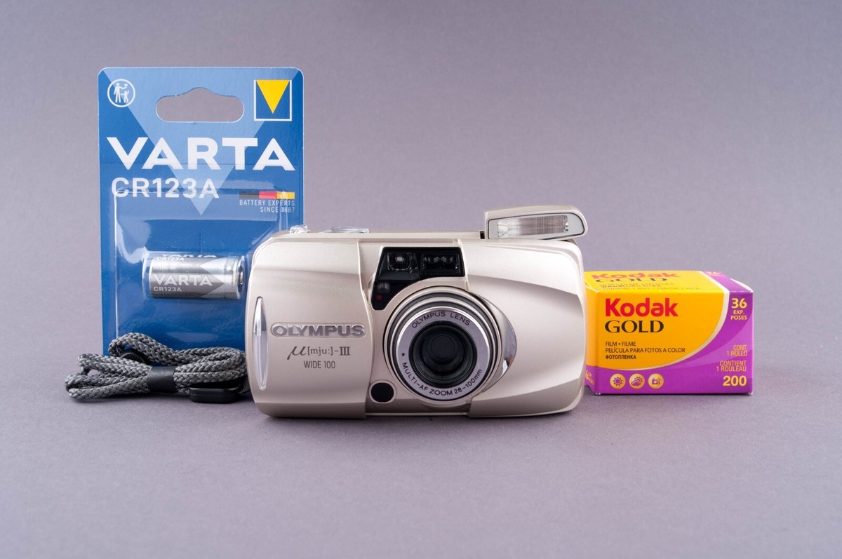 Olympus Mju III Zoom 100 Wide 35mm Point & Shoot Film Camera BOX