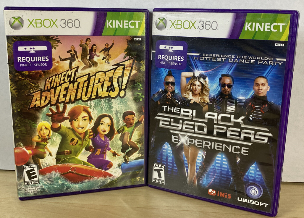 XBOX 360 Kinect Lot Of 2 Games Kinect Adventures And Black Eyed