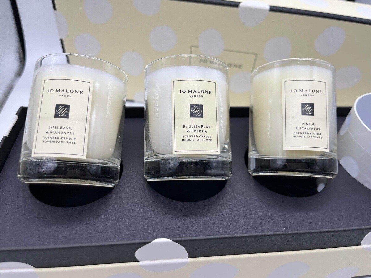 Jo Malone 3 Travel Candle Trio & Lantern. Perfect gift set 1.88in