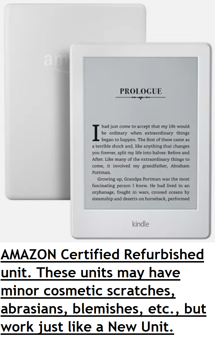 Amazon Kindle 8th Generation 4GB WHITE eReader eBook Tablet WiFi