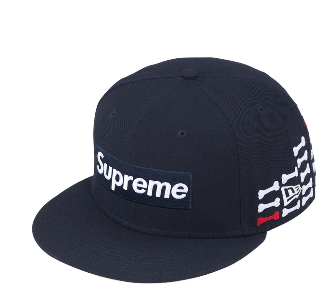 New Supreme Bones Box Logo New Era Blue 7 3/8 | eBay