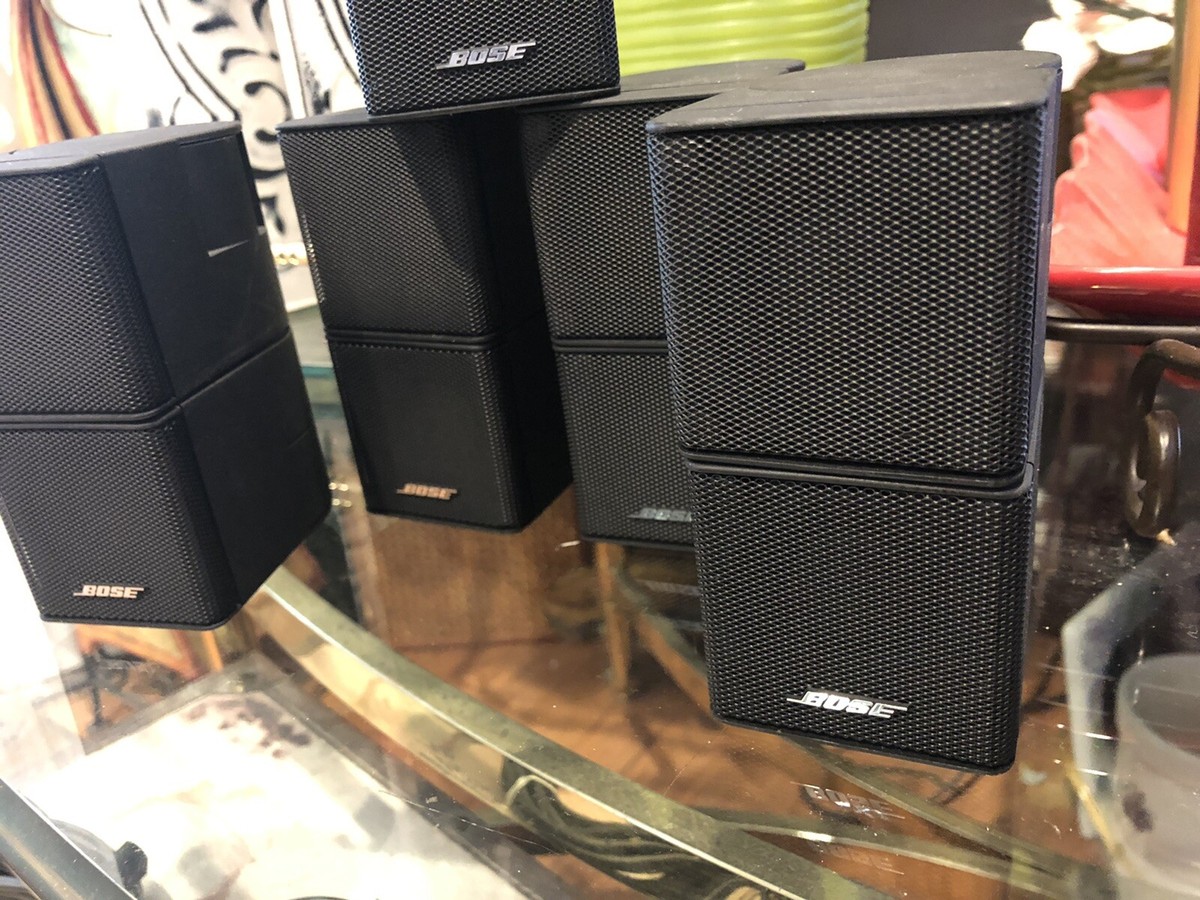 5 Premium Bose Jewel Cube Speakers W 3 Cables Only Black Bose
