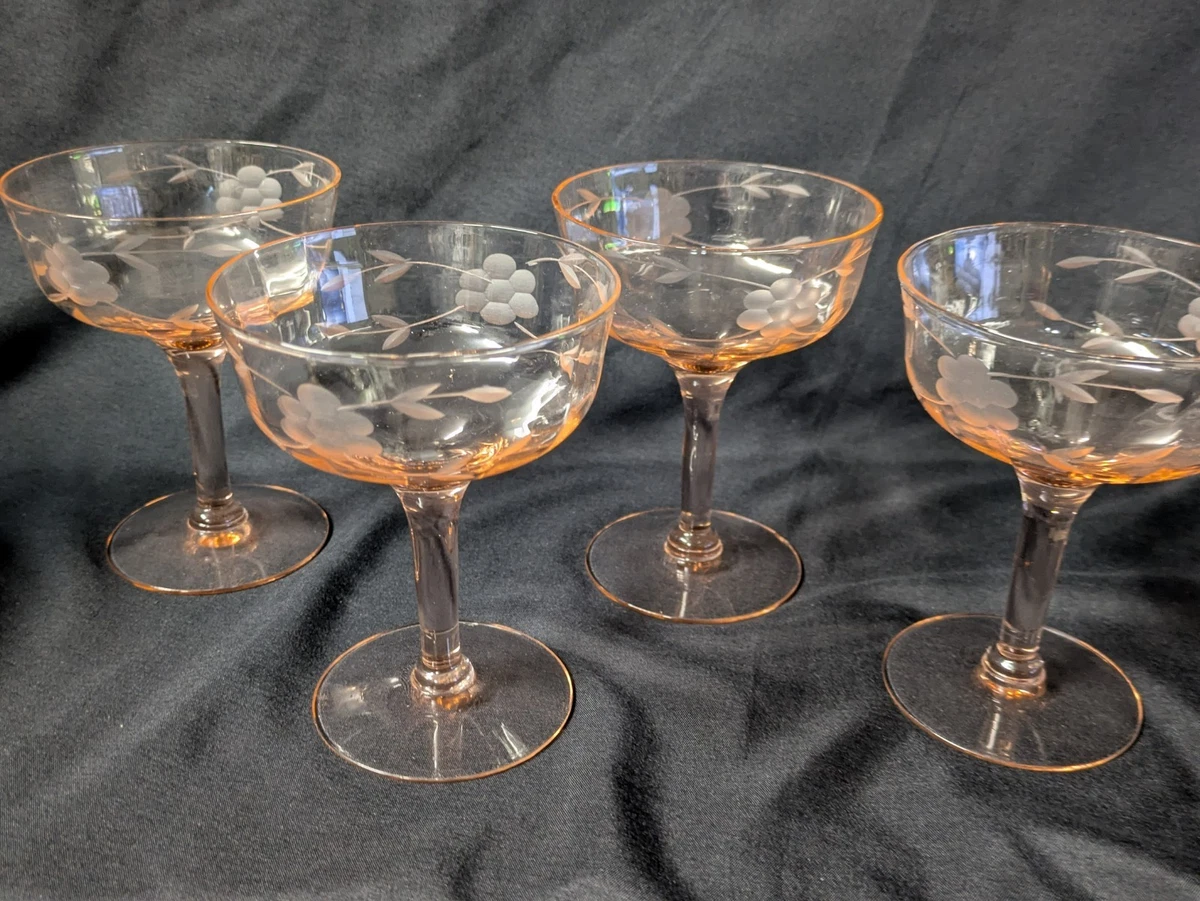 depression glass stemware products for sale | eBay