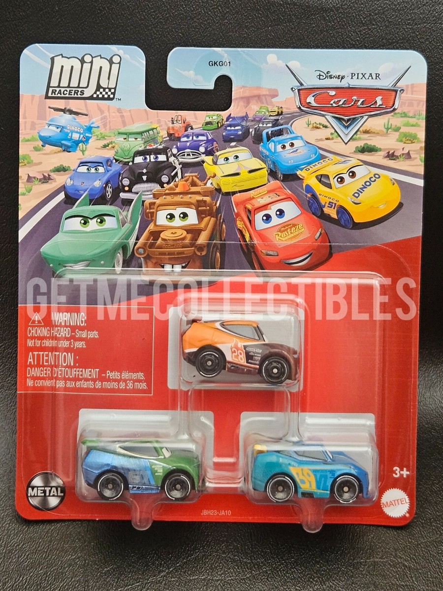 DISNEY PIXAR CARS MINI RACER JIM REVERICK TIM TREADLESS 3 PACK