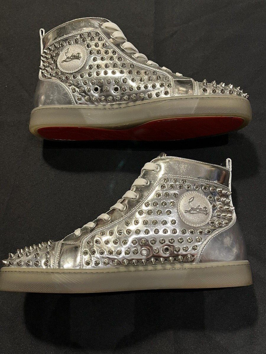 CHRISTIAN LOUBOUTIN LOUIS SILVER SPIKES ALL OVER SIZE 44 11