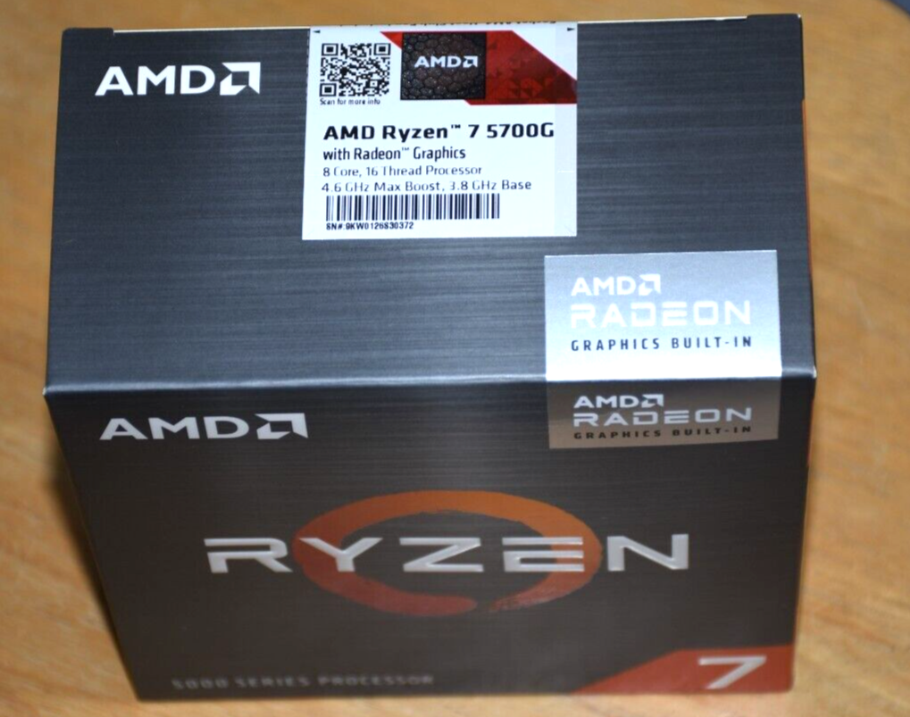 AMD Ryzen 7 5700G Processor (4.6 GHz, 8 Cores, Socket AM4) Box