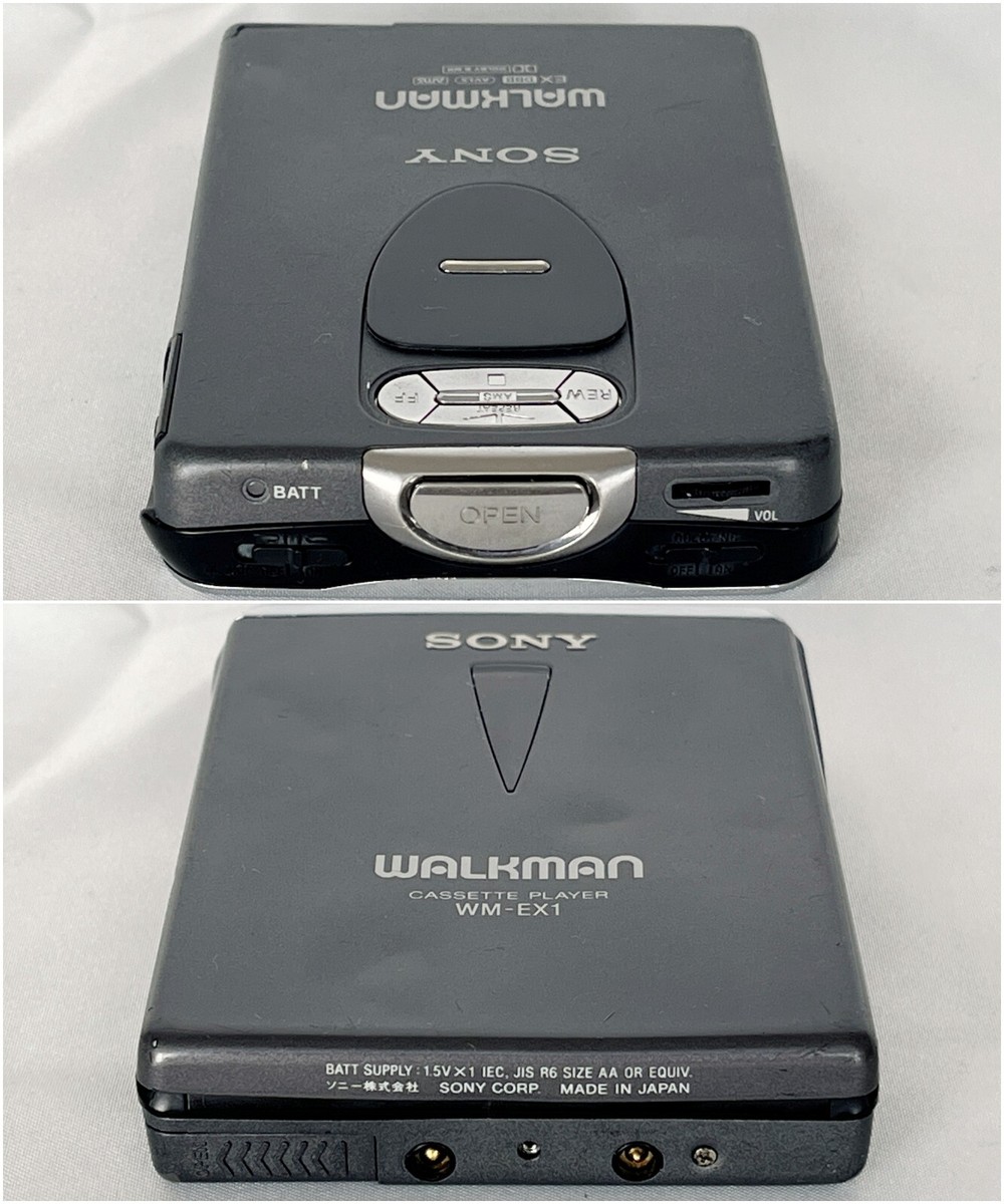 SONY WM-EX1 1994 Black Walkman VIntag Cassette Player Made in