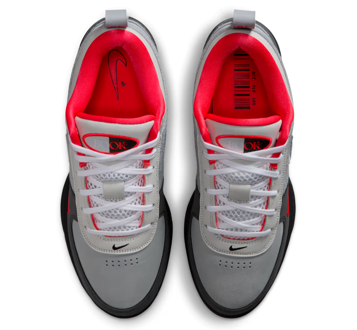 Nike Book 1 Solar Red Devin Booker Basketball Shoes Grey Men's